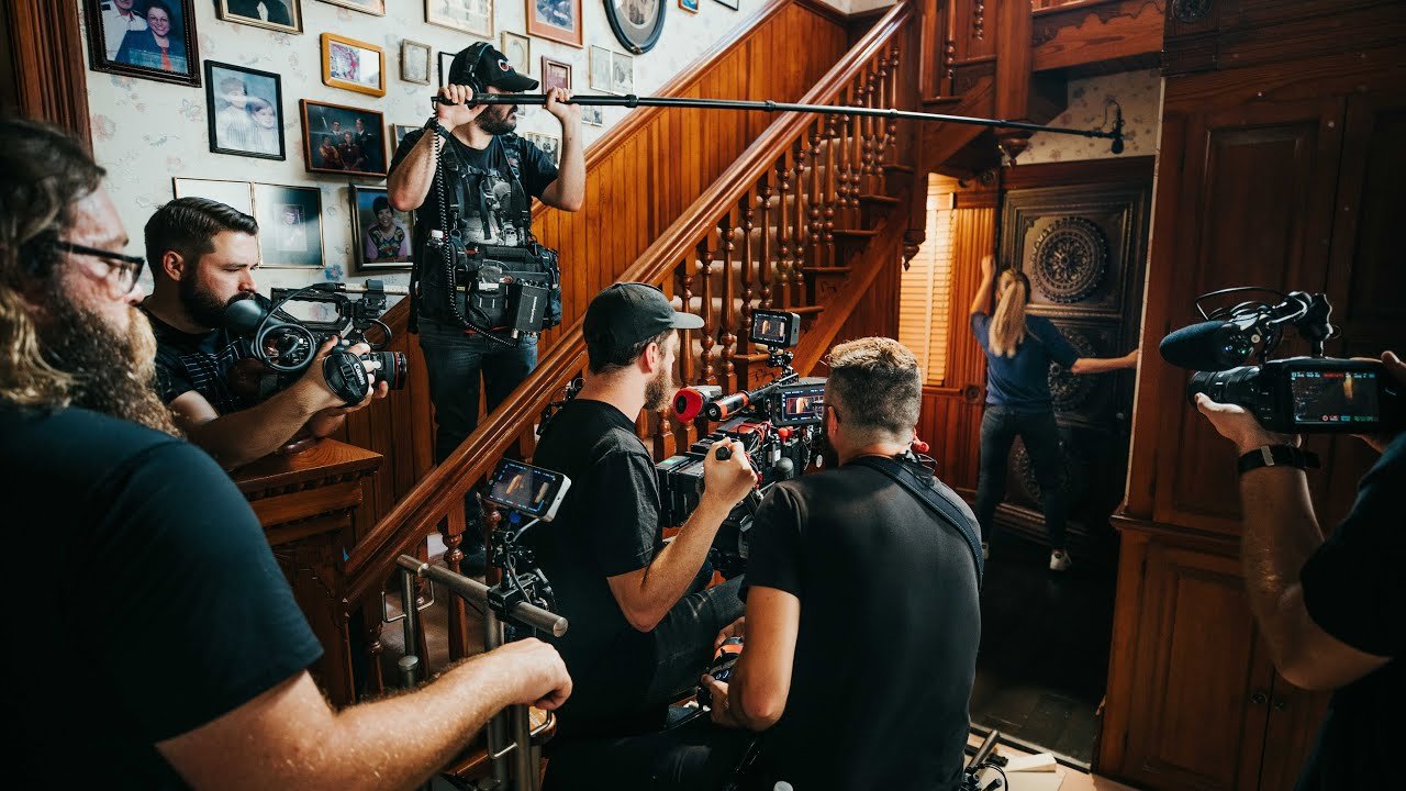 Camera crew working
