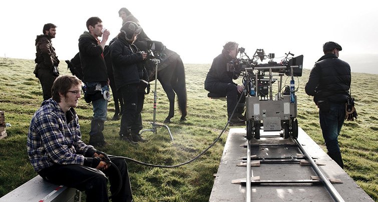 Director working on set