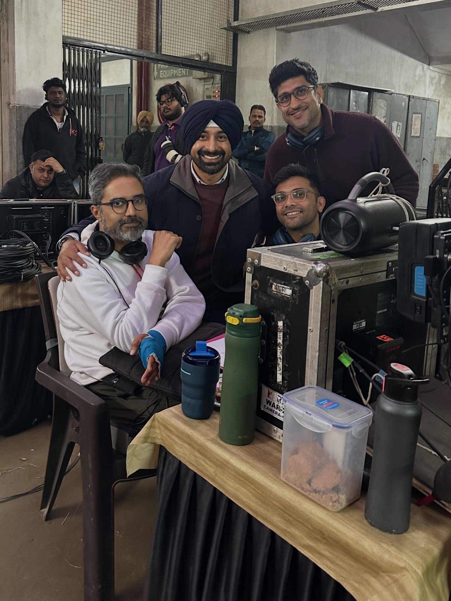 Film crew on set